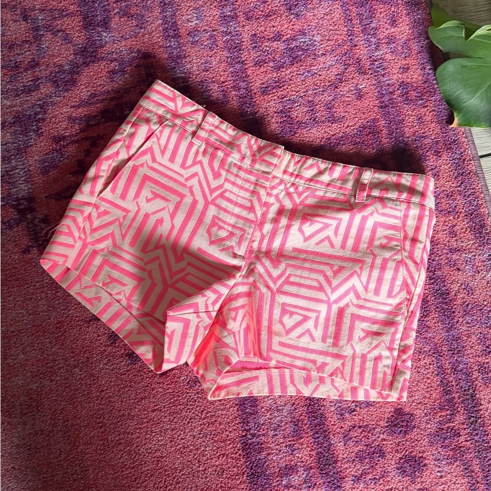 J. Crew Pink Geometric Shorts